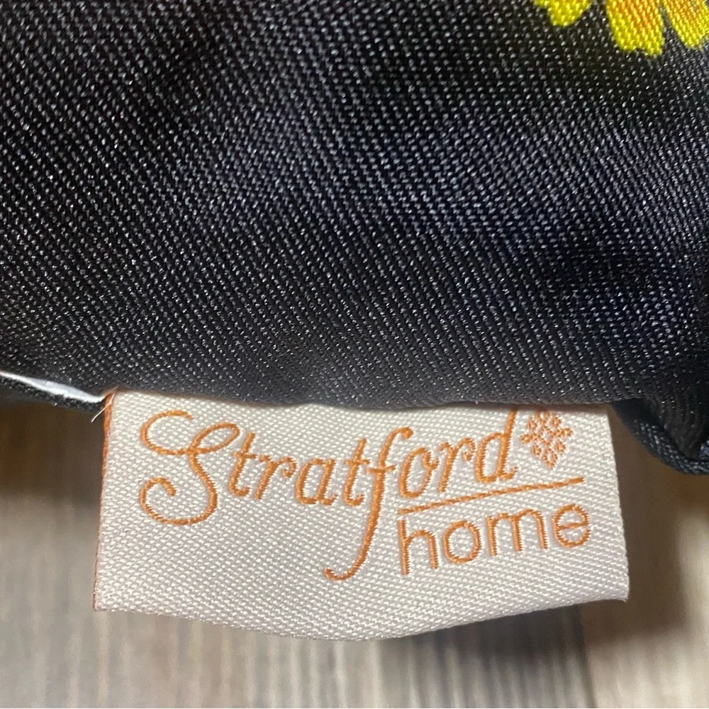 Stratford Home Black Floral Skull Decorative Throw Pillow